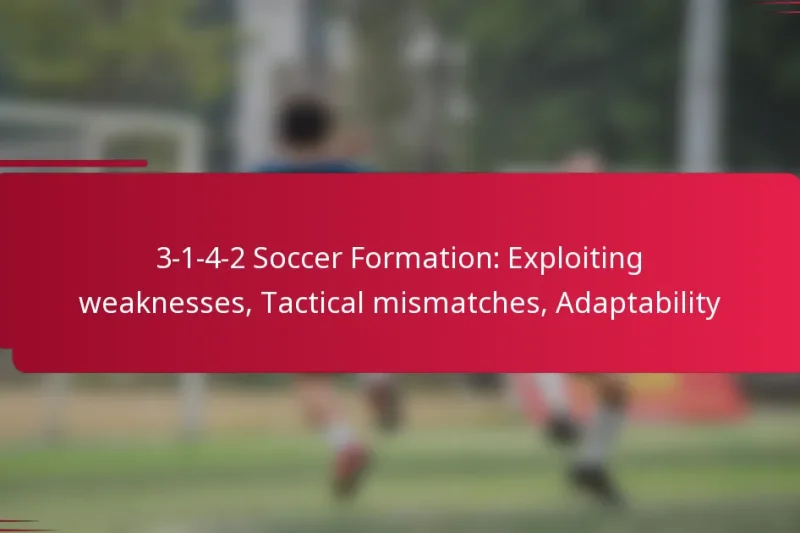 3-1-4-2 Soccer Formation: Exploiting weaknesses, Tactical mismatches, Adaptability
