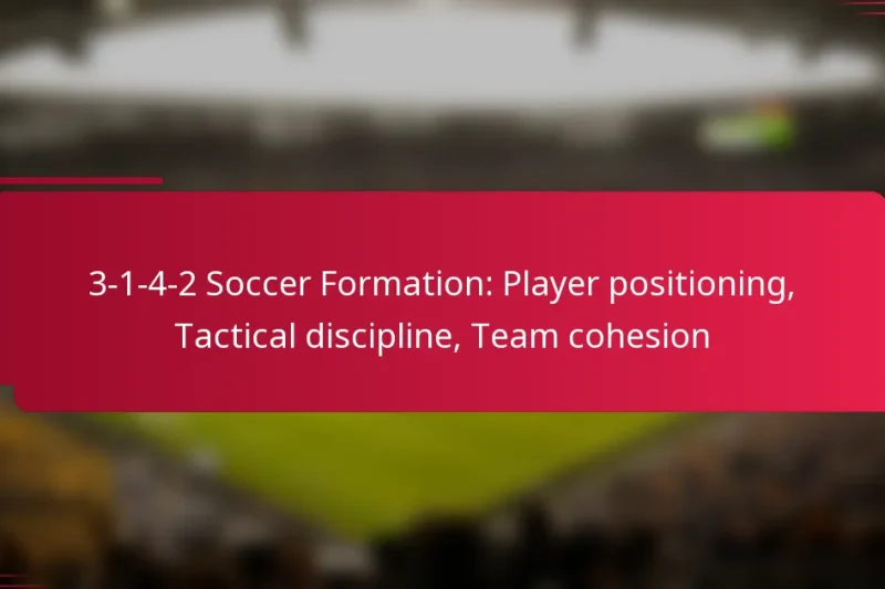3-1-4-2 Soccer Formation: Player positioning, Tactical discipline, Team cohesion