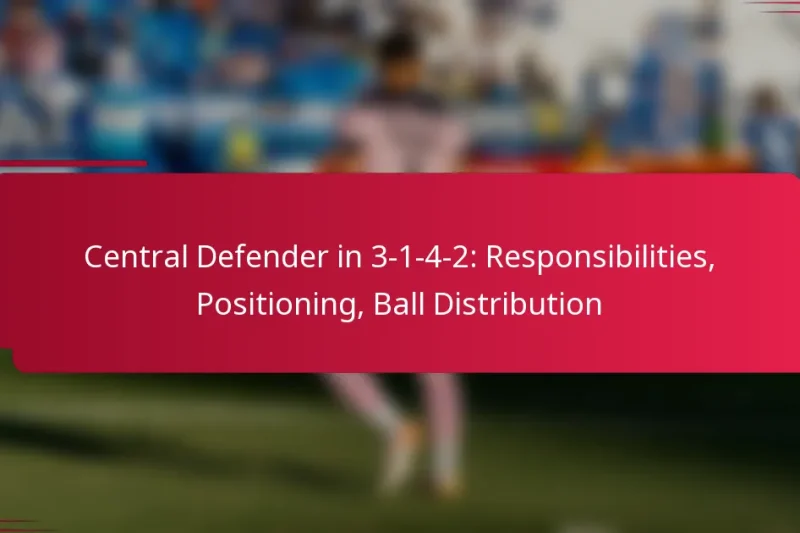 Central Defender in 3-1-4-2: Responsibilities, Positioning, Ball Distribution