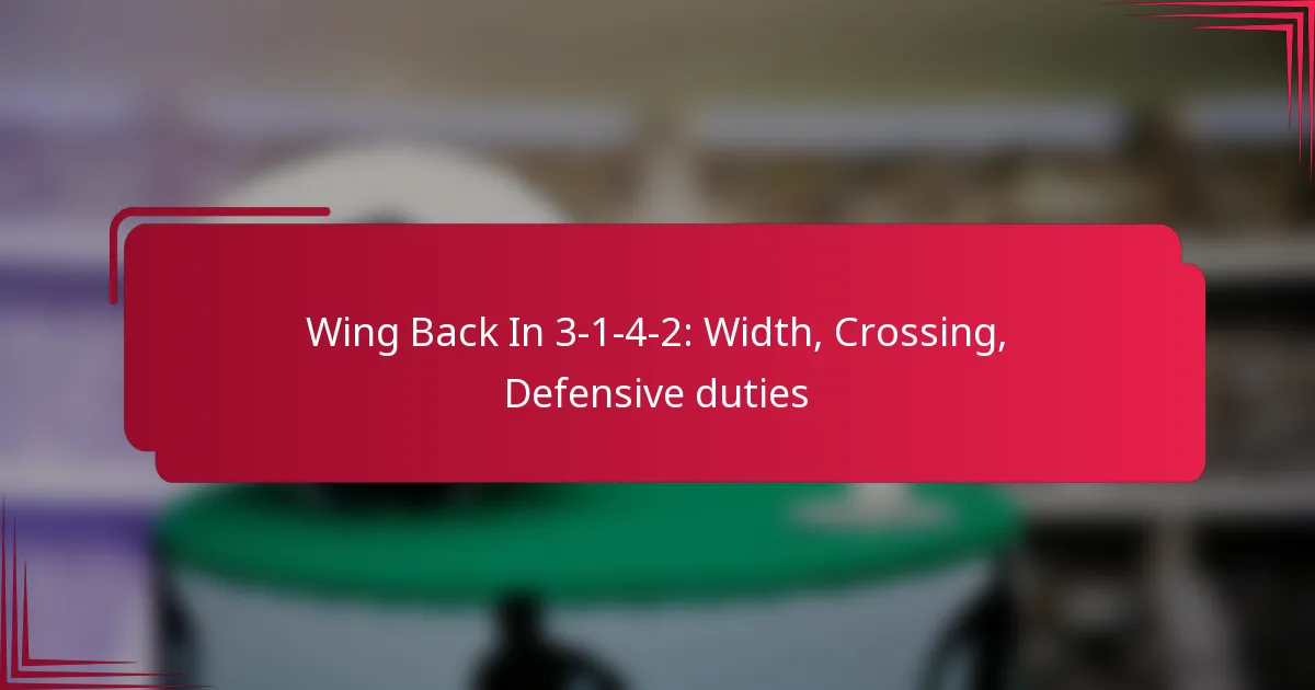 You are currently viewing Wing Back In 3-1-4-2: Width, Crossing, Defensive duties