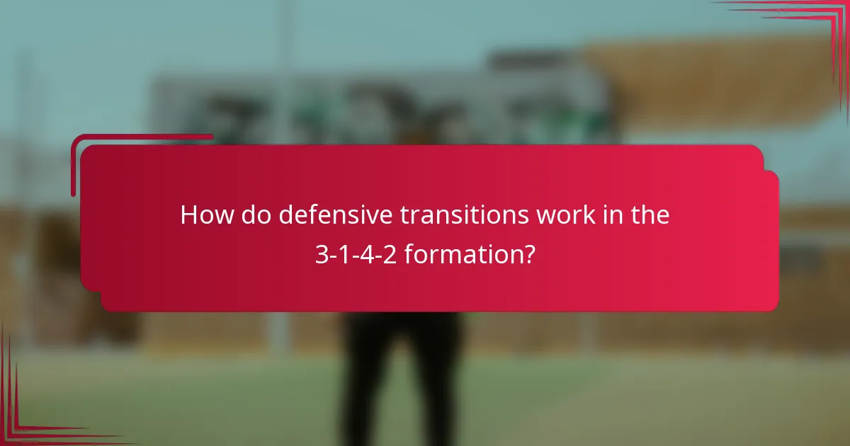 How do defensive transitions work in the 3-1-4-2 formation?