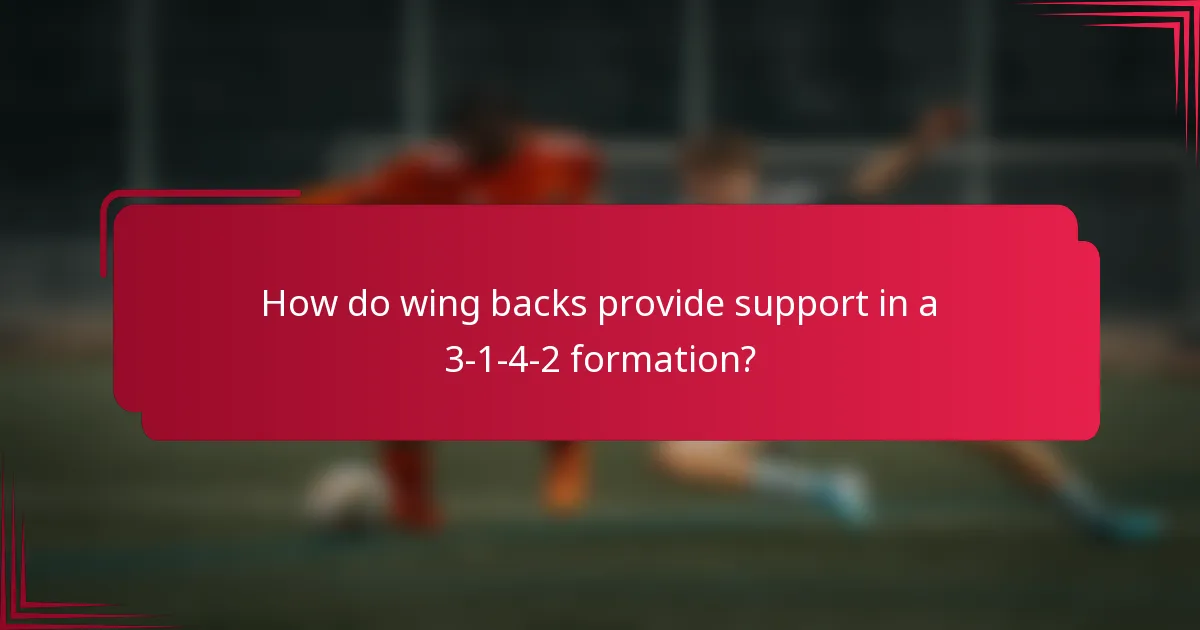 How do wing backs provide support in a 3-1-4-2 formation?