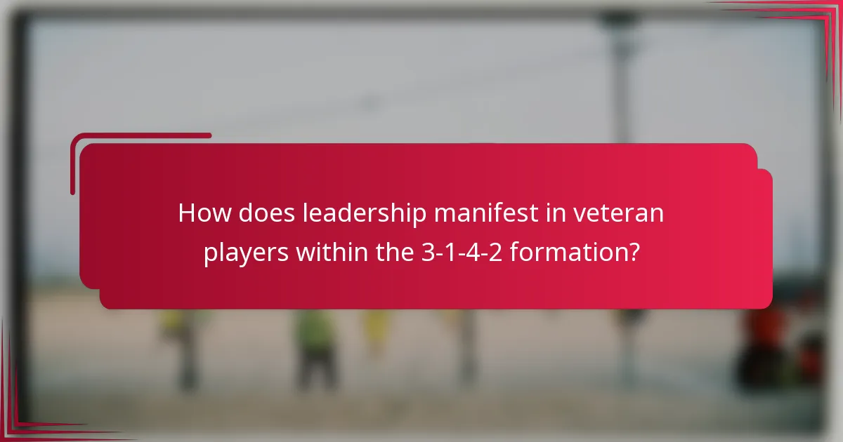 How does leadership manifest in veteran players within the 3-1-4-2 formation?