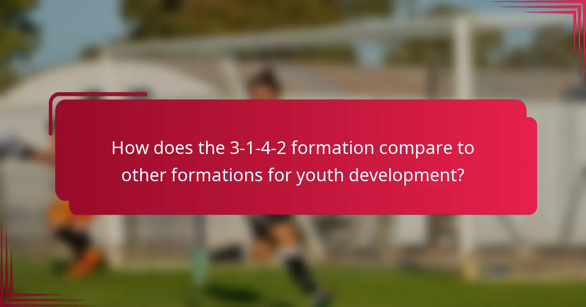 How does the 3-1-4-2 formation compare to other formations for youth development?