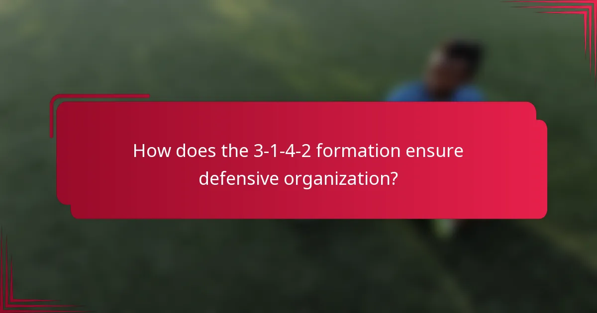 How does the 3-1-4-2 formation ensure defensive organization?