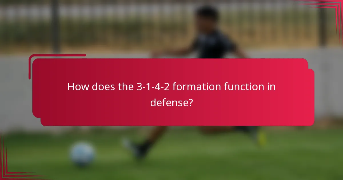 How does the 3-1-4-2 formation function in defense?