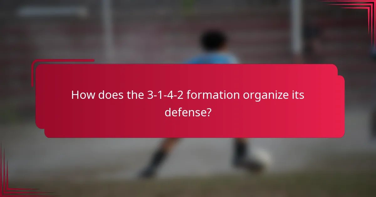 How does the 3-1-4-2 formation organize its defense?
