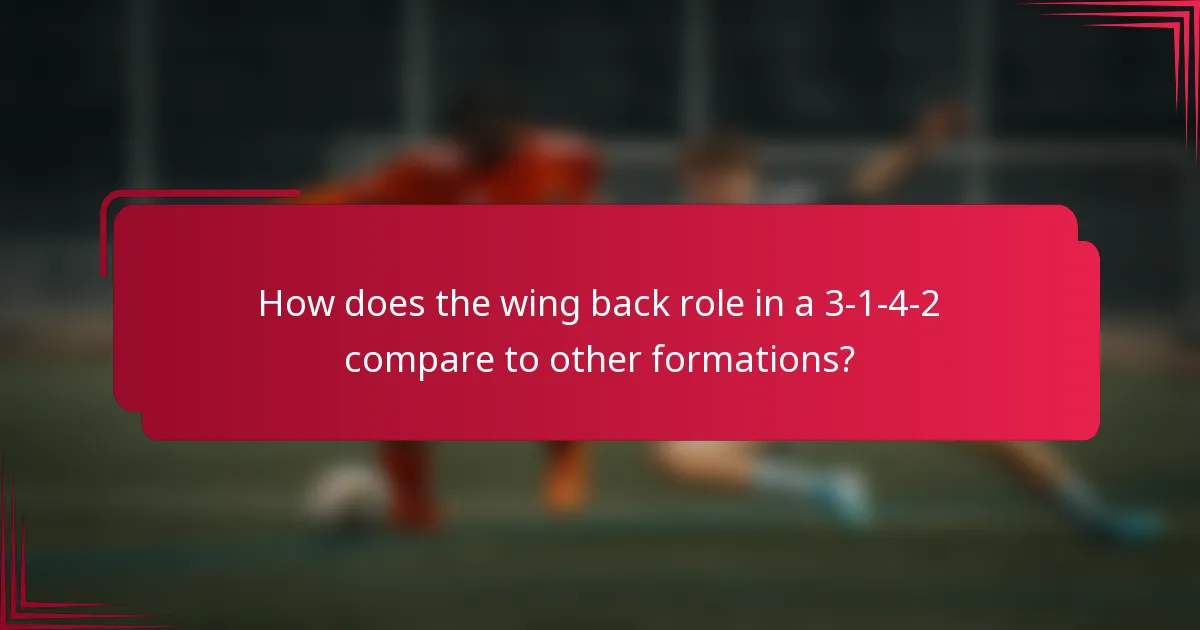 How does the wing back role in a 3-1-4-2 compare to other formations?