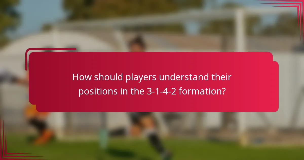 How should players understand their positions in the 3-1-4-2 formation?