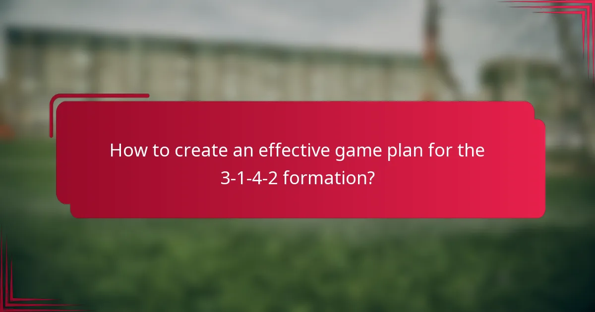 How to create an effective game plan for the 3-1-4-2 formation?