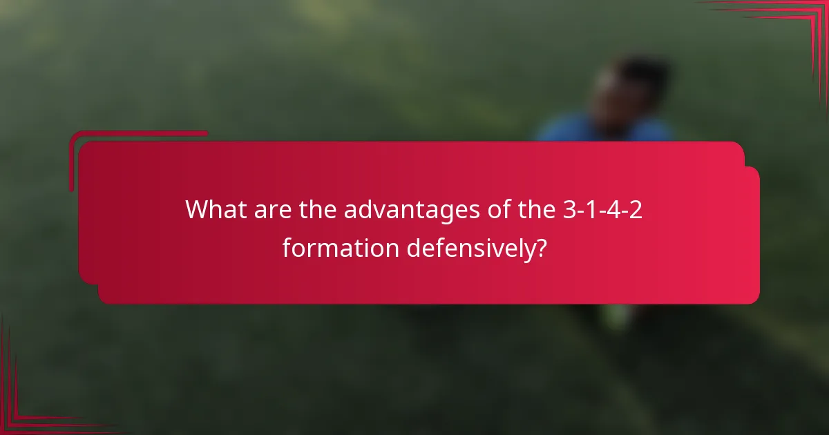 What are the advantages of the 3-1-4-2 formation defensively?