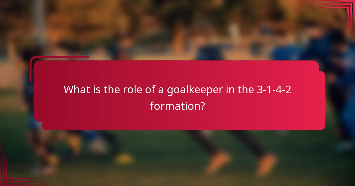 What is the role of a goalkeeper in the 3-1-4-2 formation?