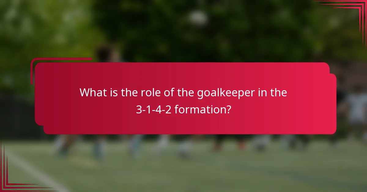 What is the role of the goalkeeper in the 3-1-4-2 formation?
