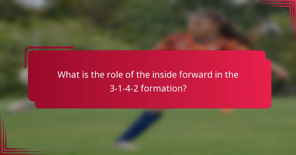 What is the role of the inside forward in the 3-1-4-2 formation?